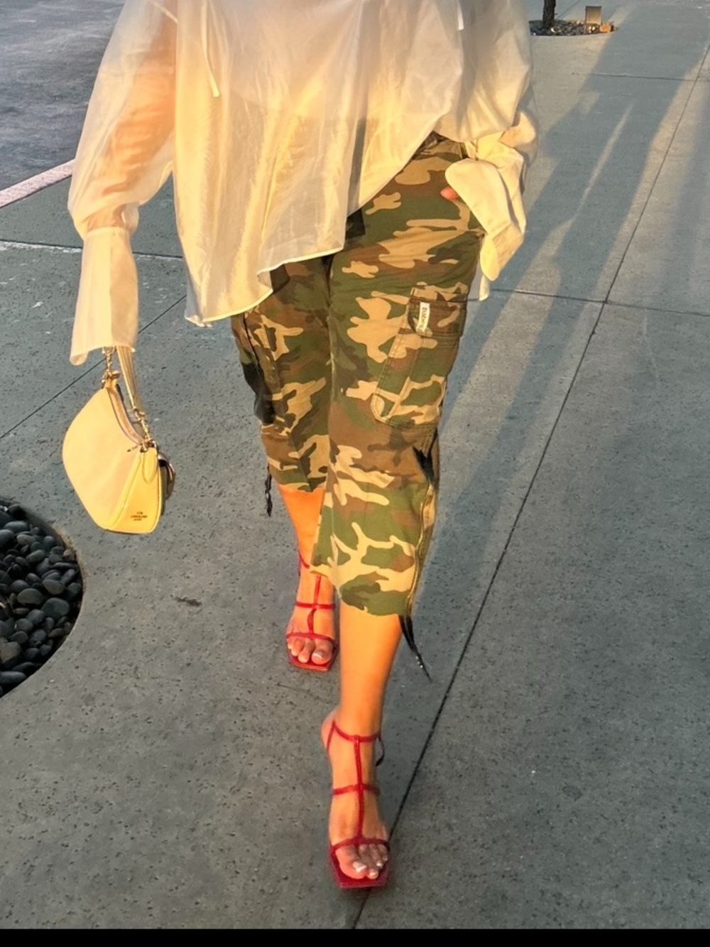 BABES Camo Cargo Ankle-Length Pants - Green Camo